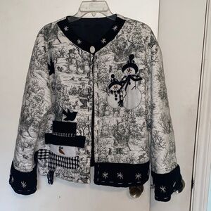 Festive Snowman Print Women's Jacket